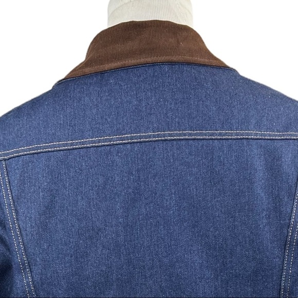 Roebucks Sears Men’s Western Wear Denim Jean Button Up Lined Jacket - Picture 7 of 9